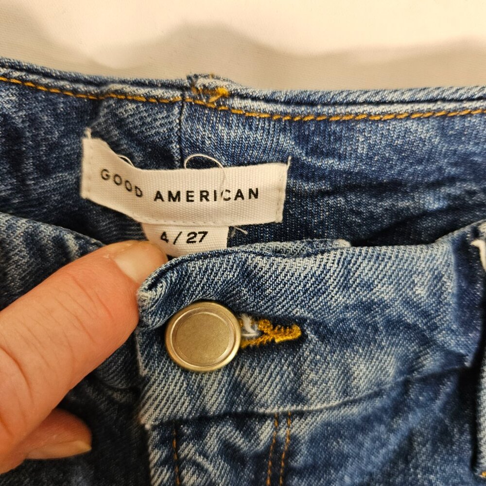 Good American Good Classic Blue Jeans Cropped Skinnish Fit Women's Size 4/27 NEW - Picture 5 of 8